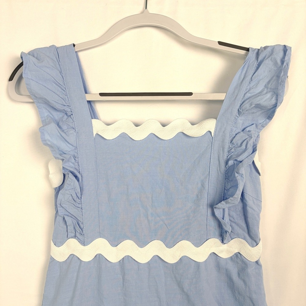 Zesica‎ Ric Rac Ruffle Midi Dress Small Blue - Picture 2 of 10